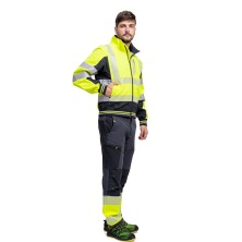 chaqueta softshell a.v. workteam c3595 en amarillo a.v./negro