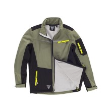 chaqueta softshell workteam s7825 en verde oliva/negro
