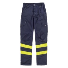 pantalón a.v. workteam c3223 en marino/amarillo fluor