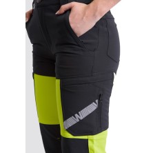pantalón a.v. workteam c3550 en negro/amarillo a.v.