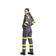pantalón a.v. workteam b1496 en gris/amarillo a.v.