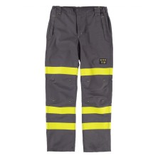 pantalón a.v. workteam b1496 en gris/amarillo a.v.