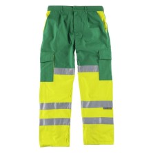 pantalón a.v. workteam c3314 en verde/amarillo a.v.