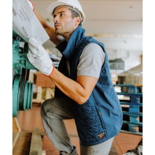 chaleco reebok workwear acolchado rb002 en azul