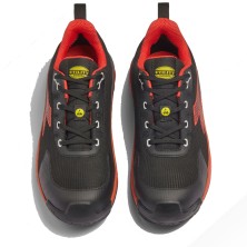 zapatilla diadora vortex da2 low s3s en negro/rojo