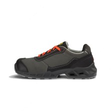 zapato diadora shark leather low s3s en negro/rojo fluor