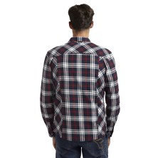 camisa diadora check cortina en samba/zafiro oscuro/gris