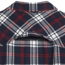 camisa diadora check cortina en samba/zafiro oscuro/gris