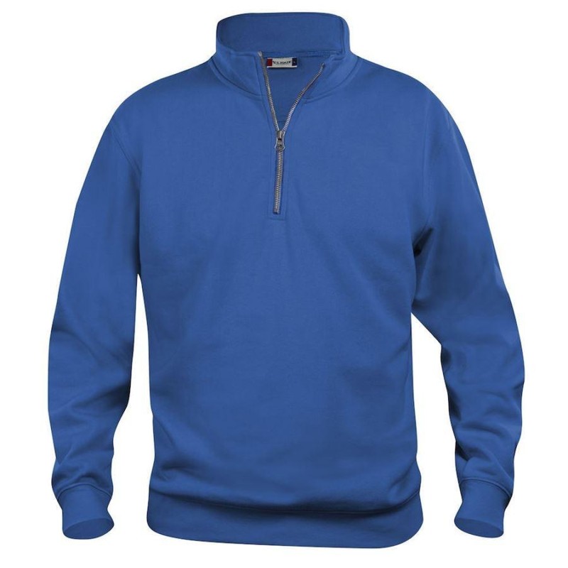Clique Felpa Half Zip Uomo Donna | Basic Unisex In Poliestere E Cotone | Morbida E Antipilling Per Trekking E Tempo Libero | Azzurro XS