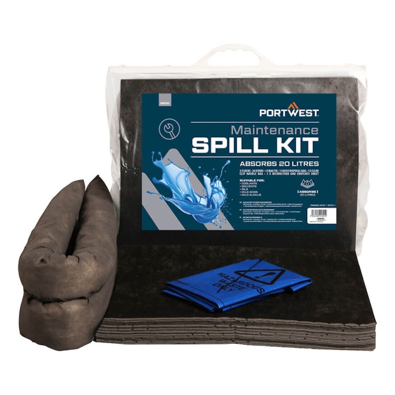 Kit absorbentes liquidos industriales 20 litros sm30