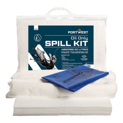 Venta de kit absorbente  oil only 20 litros portwest sm60 Kit Absorbente  Oil Only 20 Litros Portwest sm60