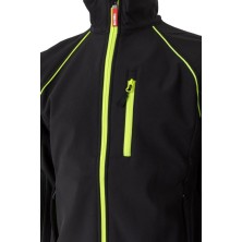 chaqueta softshell velilla 206001 en negro/amarillo fluor