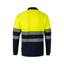 polo a.v. velilla 305515 en amarillo fluor/marino