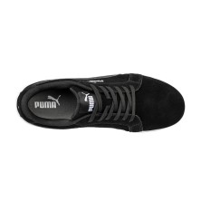 zapatilla puma iconic suede black low s1pl 640010 en negro