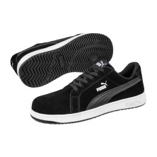 zapatilla puma iconic suede black low s1pl 640010 en negro