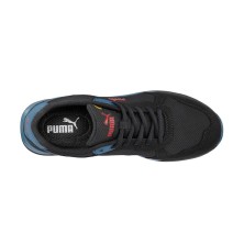 zapatilla puma frontside black blue low s1p 644660 en negro/azul