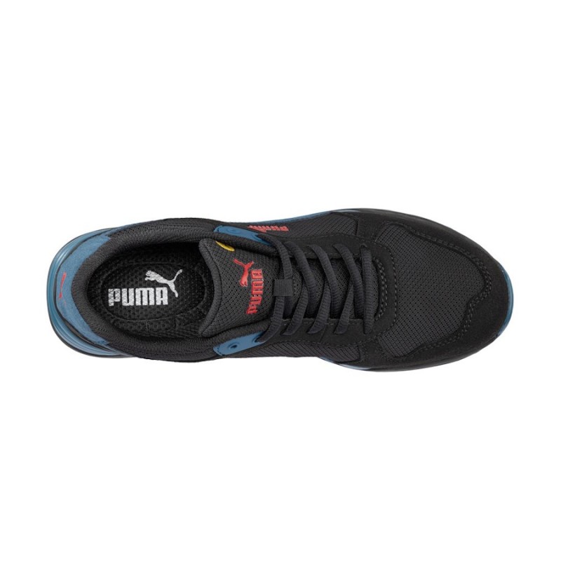 Zapatilla puma frontside black blue low 644660