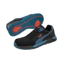 zapatilla puma frontside black blue low s1p 644660 en negro/azul