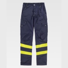 pantalón a.v. workteam c3223 en marino/amarillo fluor