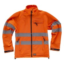 chaqueta softshell a.v. workteam s9535 en naranja fluor