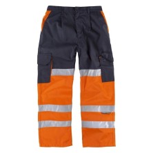 pantalón a.v. workteam c3214 en naranja/azul marino