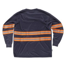 camiseta m/l workteam c3937 en marino/naranja