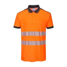 polo a.v. portwest t180 en naranja/negro