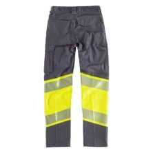 pantalón a.v. workteam c2718 en gris oscuro/amarillo a.v.