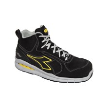 bota diadora run net airbox mid s3 en negro/negro
