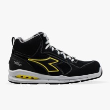bota diadora run net airbox mid s3 en negro/negro
