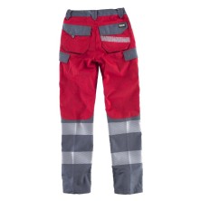 pantalón workteam c2716 en rojo/gris oscuro