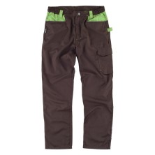 pantalon workteam wf1050 en marron/verde lima
