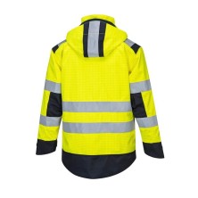 chaqueta a.v. portwest modaflame rain mv70 en amarillo/marino