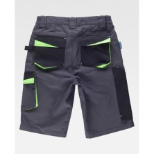 bermuda workteam future wf2717 en gris oscuro/negro/verde lima