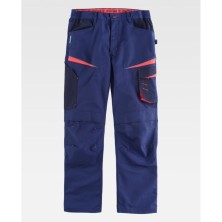 pantalon workteam future wf2750 en marino/marino oscuro/rojo a.v.