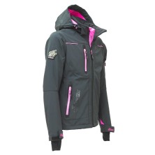 chaqueta softshell mujer u-power space en gris fucsia