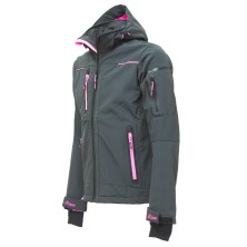 chaqueta softshell mujer u-power space en gris fucsia