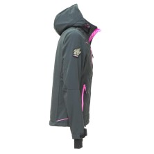 chaqueta softshell mujer u-power space en gris fucsia