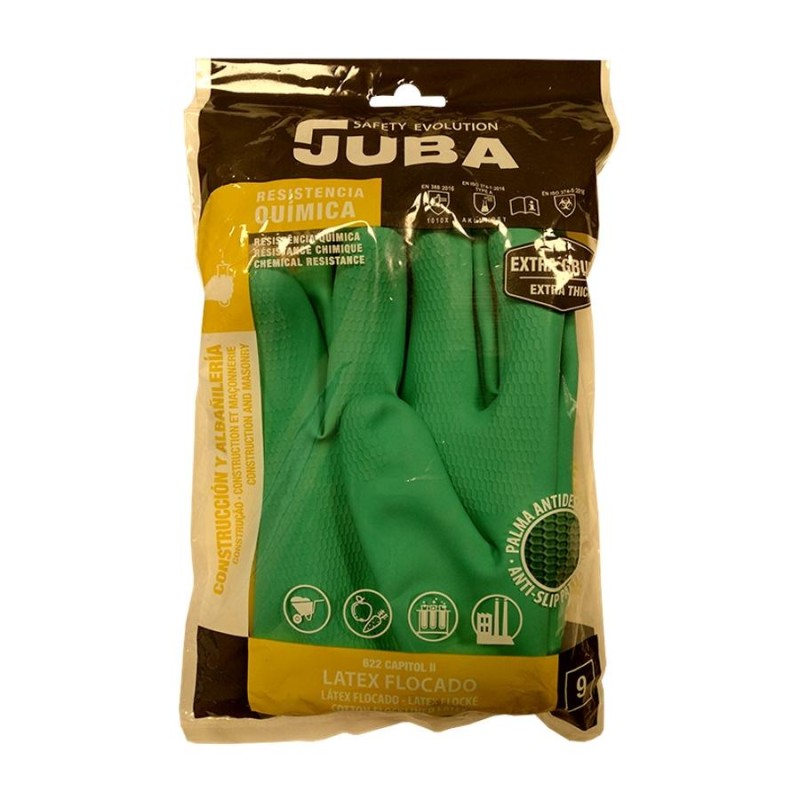 Guante sin soporte de látex bicolor juba 622