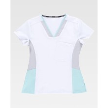 casaca workteam b6951 en blanco/gris claro/turquesa claro