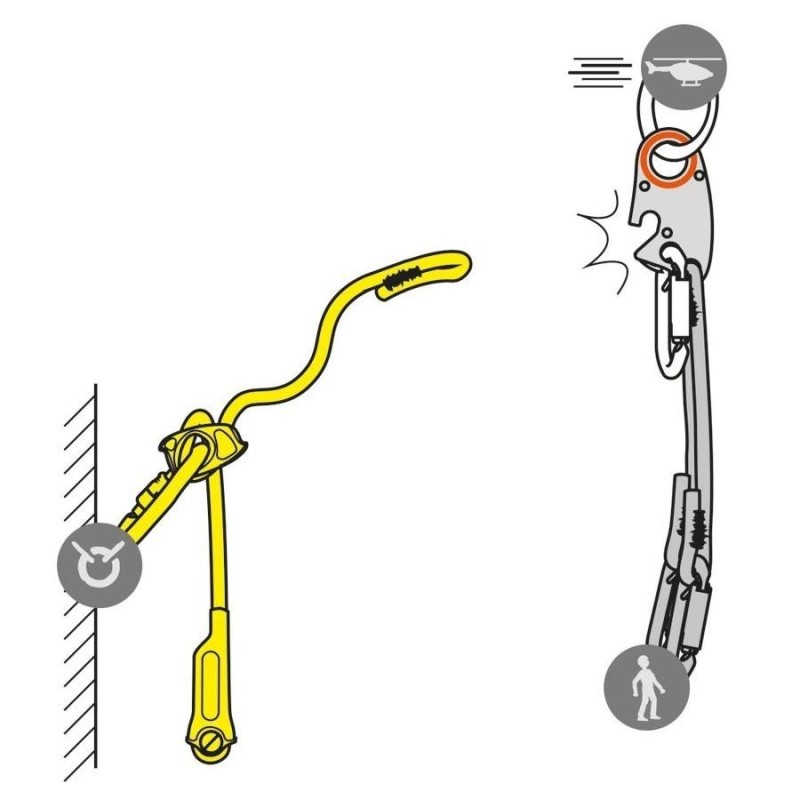 Elemento de amarre heliguaje petzl lezard