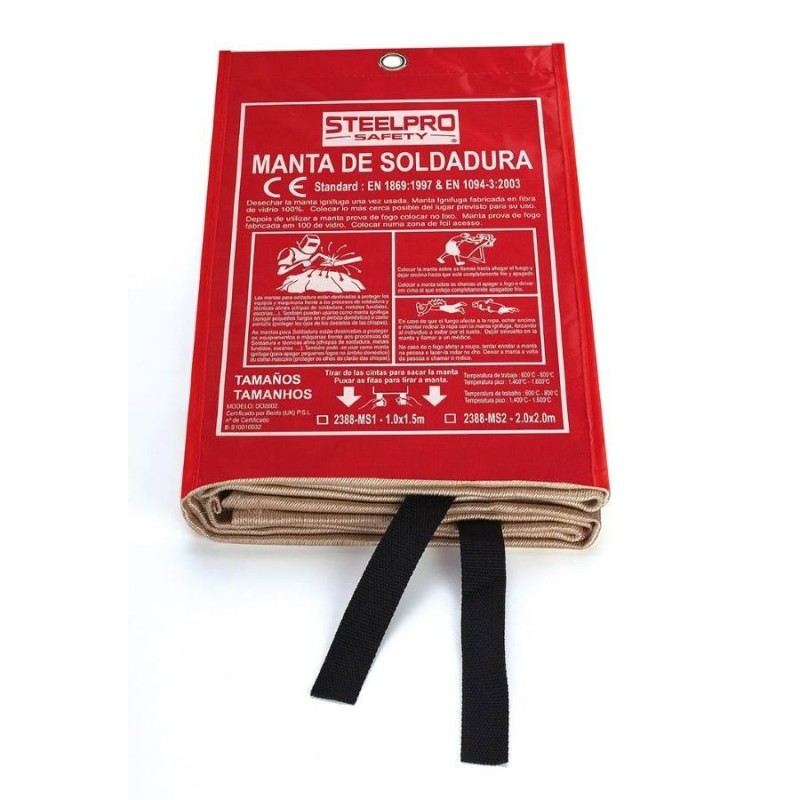 Manta de soldadura steelpro 2388-ms2 (200x200cm)