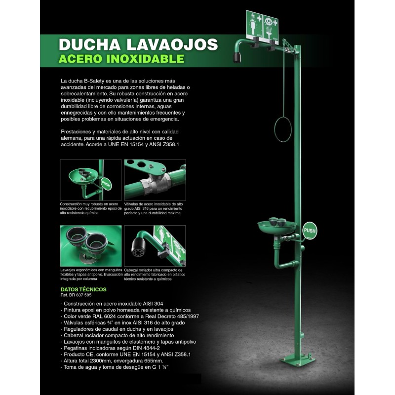 Ducha lavaojos b-safety