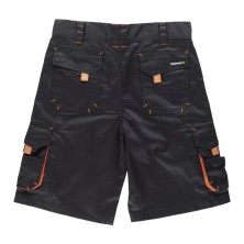 bermuda workteam wf1617 en negro/naranja fluor