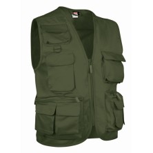 chaleco valento safari en verde militar