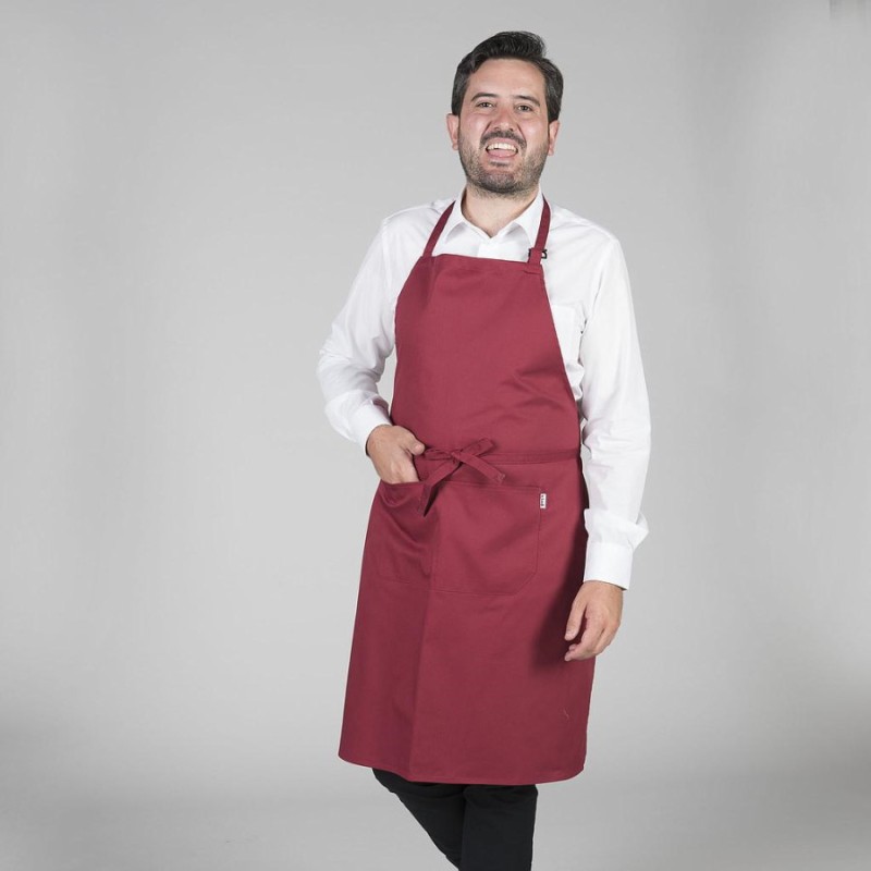 Delantal garys con peto y bolsillo 116100