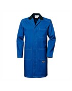 Aspecto profesional con las batas azules de trabajo