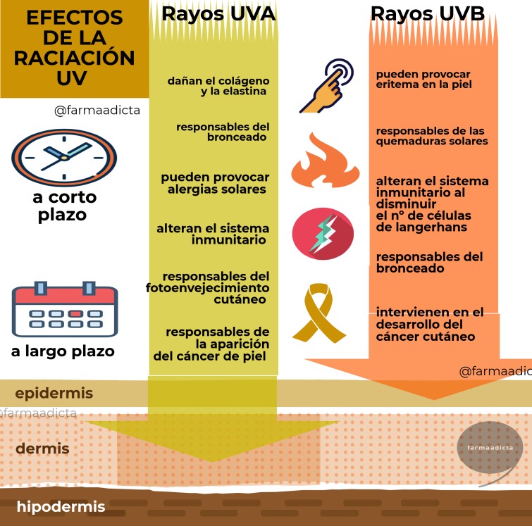 Efectos de la radiación UV a corto y largo plazo