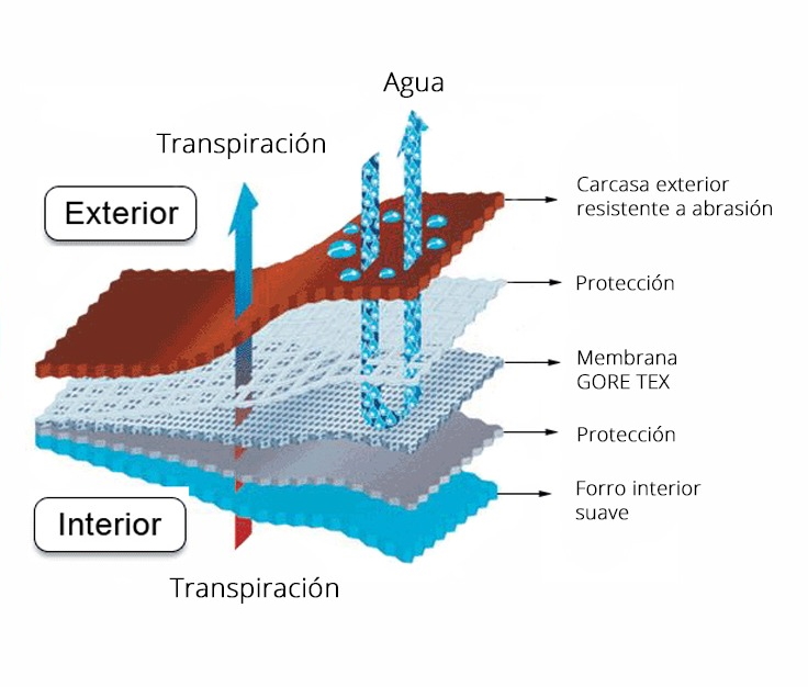 Infografía estructura GORE-TEX