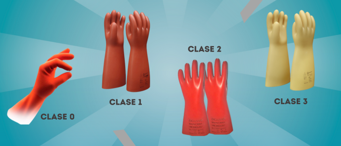 Diversos tipos de guantes dieléctricos